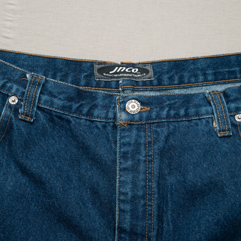 Vintage JNCO Dark Wash Denim Mega Baggy Jeans 13.5 Leg Opening Modified Pants 38 - Picture 10 of 10
